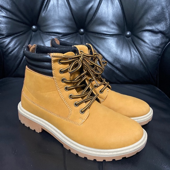 Urban groove hip hop work boots unisex womens 7 Mens 5 brown lace up NWOT - Picture 1 of 6